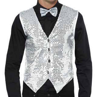 Pailletvest Sølv