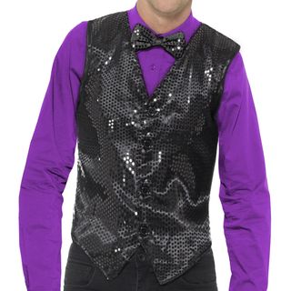 Pailletvest Sort