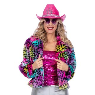 Pelsjakke Leopard Multifarvet