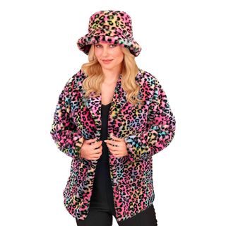 Pelsjakke Leopard Lyserød