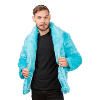Pelsjakke Lyseblå