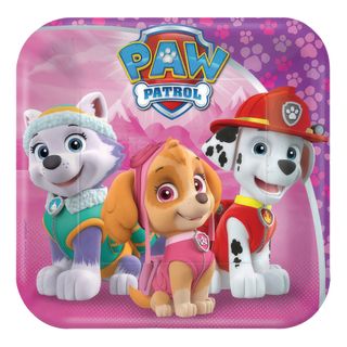 Paptallerkener Paw Patrol Kvadratiske Lyserøde