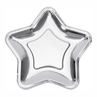 Papirasiet Stjerne Sølv Metallic