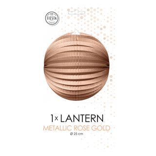 Papirlanterne Rund Roséguld Metallic