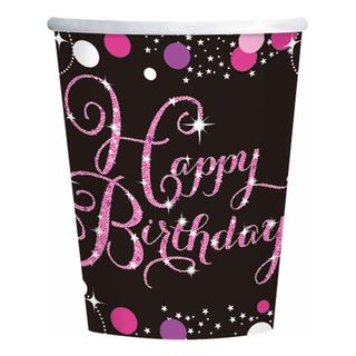 Papkrus Happy Birthday Lyserød Sparkling