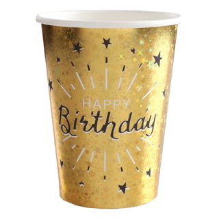 Papkrus Sparkling Happy Birthday Guld