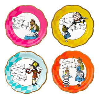 Paptallerkener Alice Wonderland
