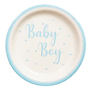 Paptallerkener Baby Boy Lyseblå