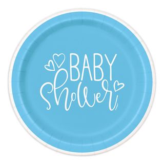 Paptallerkener Baby Shower Blå