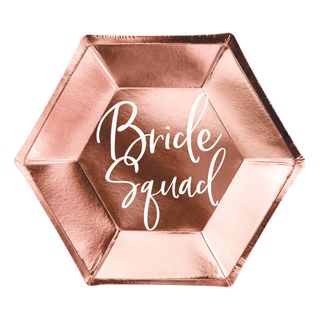 Paptallerkener Bride Squad Rosaguld