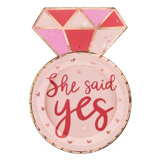 Paptallerkener Diamantring She Said Yes