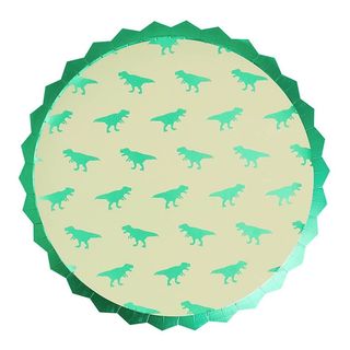 Paptallerkner Dinosaur Metallic