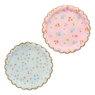 Paptallerkener Floral Pastel