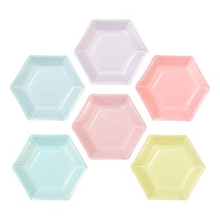 Paptallerkener Hexagon We Love Pastel