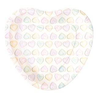 Paptallerkener Hjerter Watercolor