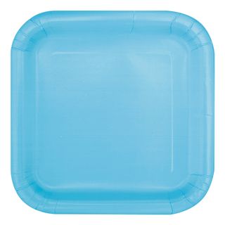 Paptallerkner Kvadratiske Lyseblå