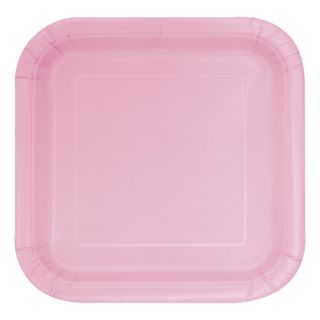 Papperstallrikar Kvadrat Ljusrosa