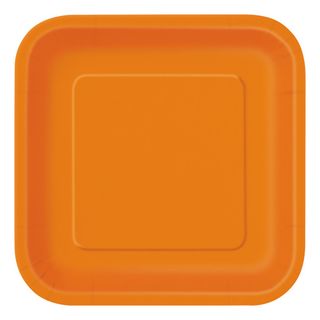 Paptallerkener Kvadratiske Orange