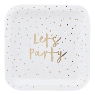 Paptallerkerner Let's Party Guld