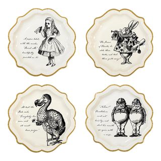 Paptallerkener Mad Hatter Alice Wonderland