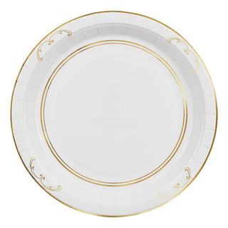 Paptallerkener Ornament Guld/Hvid
