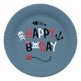 Paptallerkener Pirat Happy Birthday