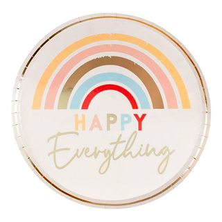 Paptallerkener Regnbue Happy Everything