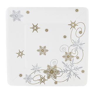 Paptallerkener Snowflakes Guld/Sølv