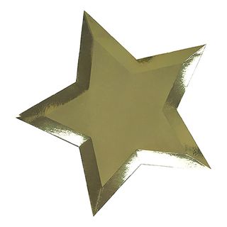 Paptallerkener Stjerneformede Guld Metallic