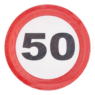 Paptallerkner Trafikskilt 50