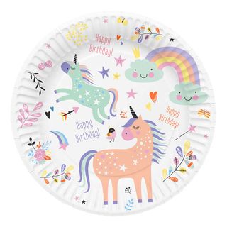 Paptallerkener Unicorns & Rainbows