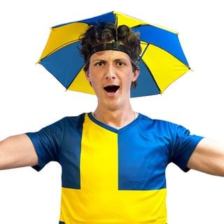 Paraplyhat Blå/Gul