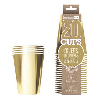Party Cups Pap Papir Guld Metallic