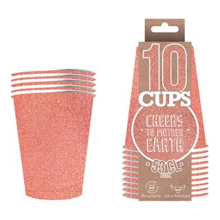 Party Cups Glitter Rosaguld
