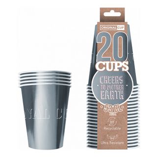 Party Cups Papkrus Sølv Metallic