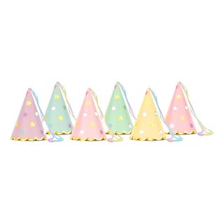 Partyhatte Pastel med Stjerner