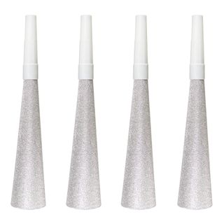 Partyhorn Sølv Glitter
