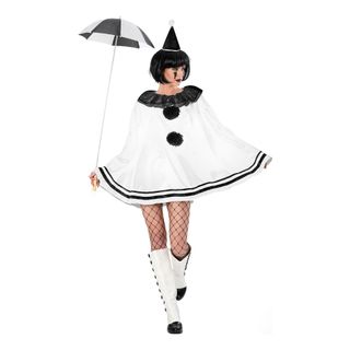 Pierrot Klovn Hvid Dame Kostume