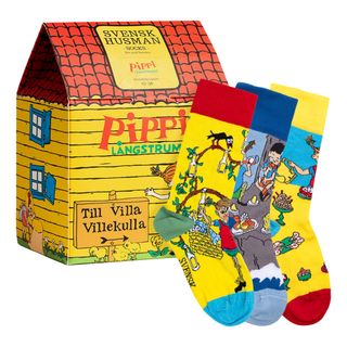 Pippi Langstrømpe™ Villa Villekulla Strømper til Børn Gaveæske