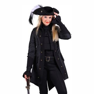Piratkappe Dame Sort Deluxe