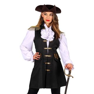 Piratväst Svart Dam Deluxe