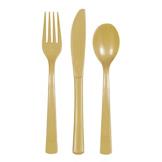 Genanvendelige Plastbestik Guld