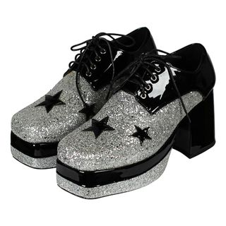 Platåskor Disco 70-tal Silver Herr