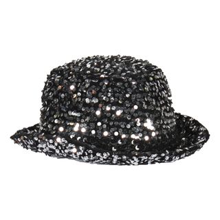 Bowlerhat Paljethat Sort/Sølv Deluxe