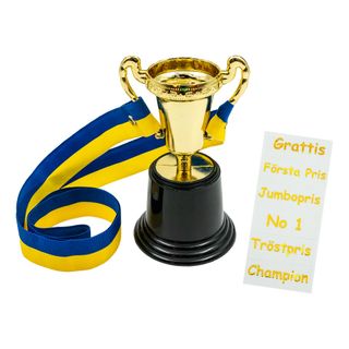 Minipokal Guld med Svensk Bånd