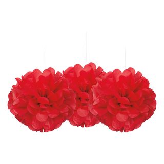 Pompon Mini Rød Hængende Dekoration