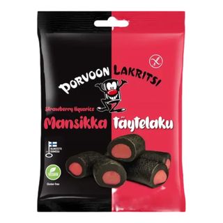 Porvoon Lakritsi Fyllda Lakritsbitar Jordgubb
