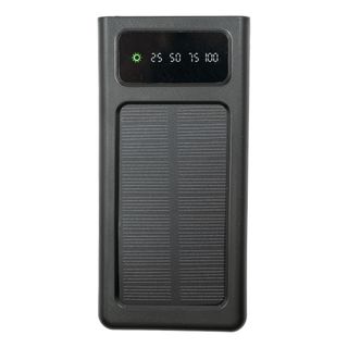 Powerbank med solcelleoplader Sort