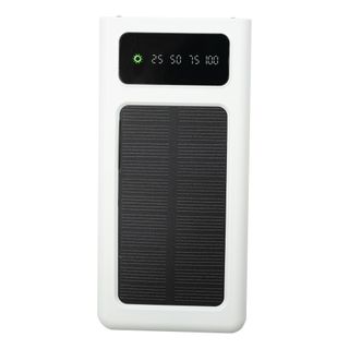 Powerbank med solcelleoplader Hvid
