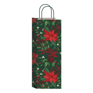 Presentpåse Flaska Julblomma
